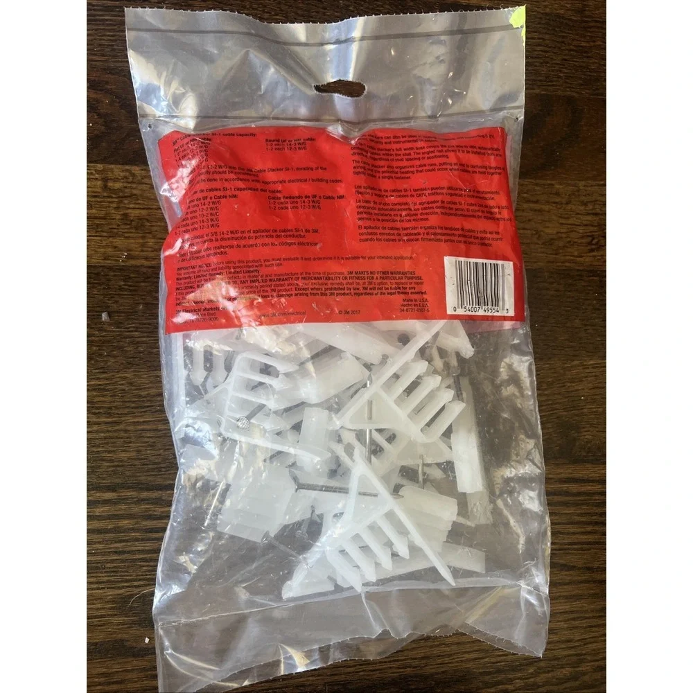 3M SI-1 Cable Romex Stacker w/nail White 25 Pack